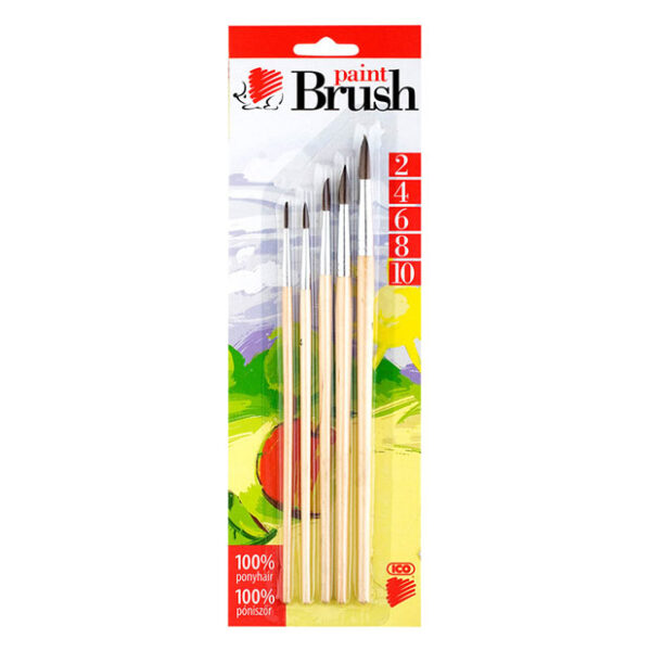 ARICI PENSULE 2-4-6-8-10 LEMN NATUR /5 BLISTER